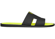 Hermes Izmir Sandal Noir Jaune Fluo Epsom Leather