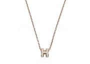 Hermes Mini Pop H Pendant Rose Gold-tone Blanc