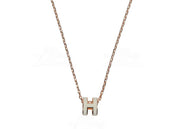 Hermes Mini Pop H Pendant Rose Gold-tone Blanc
