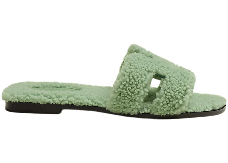 Hermes Oran Sandal Vert D'eau Woolskin