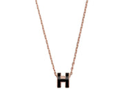 Hermes Pendant Mini Pop H Black/Rose Gold