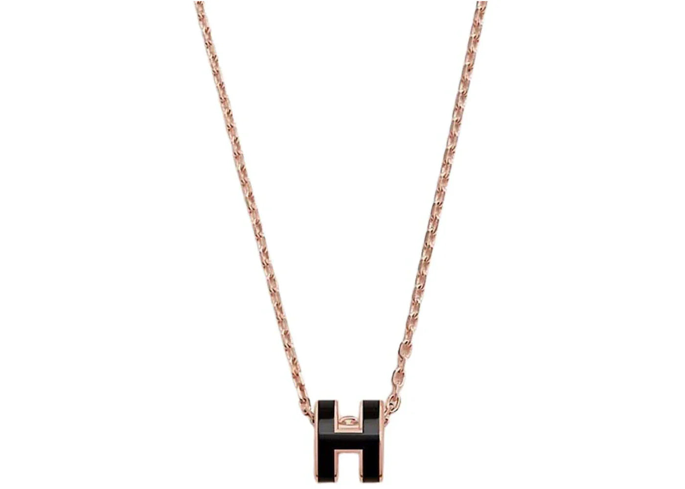 Hermes Pendant Mini Pop H Black/Rose Gold
