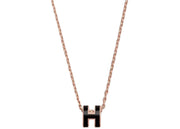 Hermes Pendant Mini Pop H Black/Rose Gold