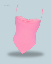 HOUSE OF CB Aurelia French Pink Hanky Hem Top