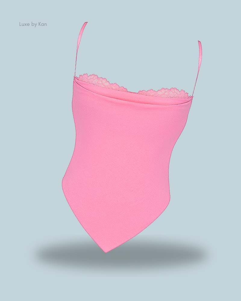 HOUSE OF CB Aurelia French Pink Hanky Hem Top