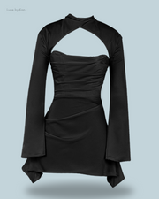 HOUSE OF CB Toira Black Draped Corset Dress