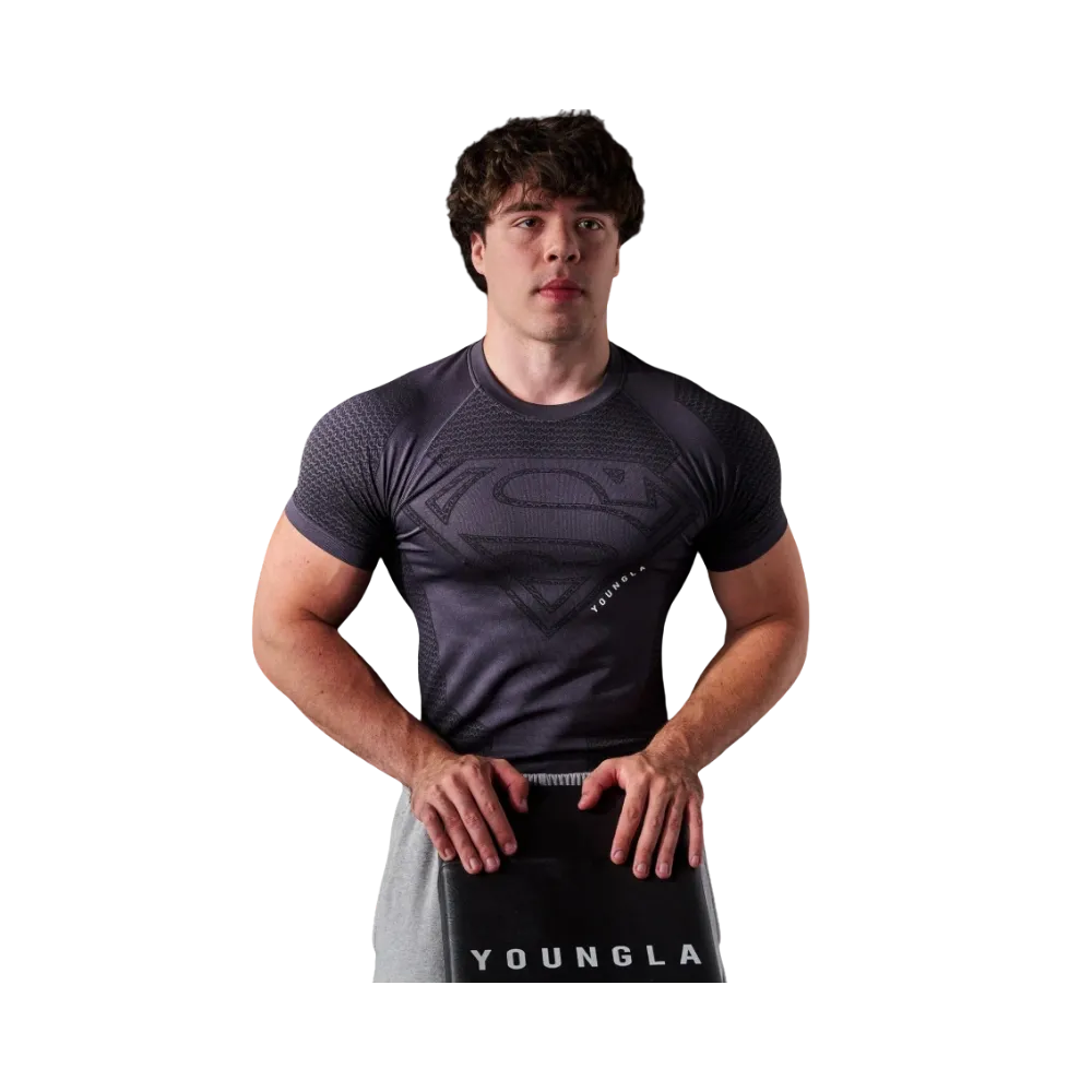 YoungLA Superman Compression Tees 'Charcoal'