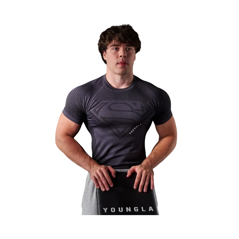YoungLA Superman Compression Tees 'Charcoal'