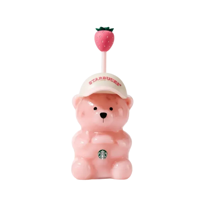 Starbucks Pink Bearista Glass Tumbler Cup