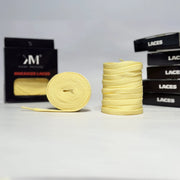 Flat Sneaker Laces- Creamy Yellow Jordan laces AJ1 Laces Kicks Machine