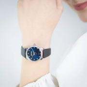 Fiorenza Snake Leather Black Silver Blue