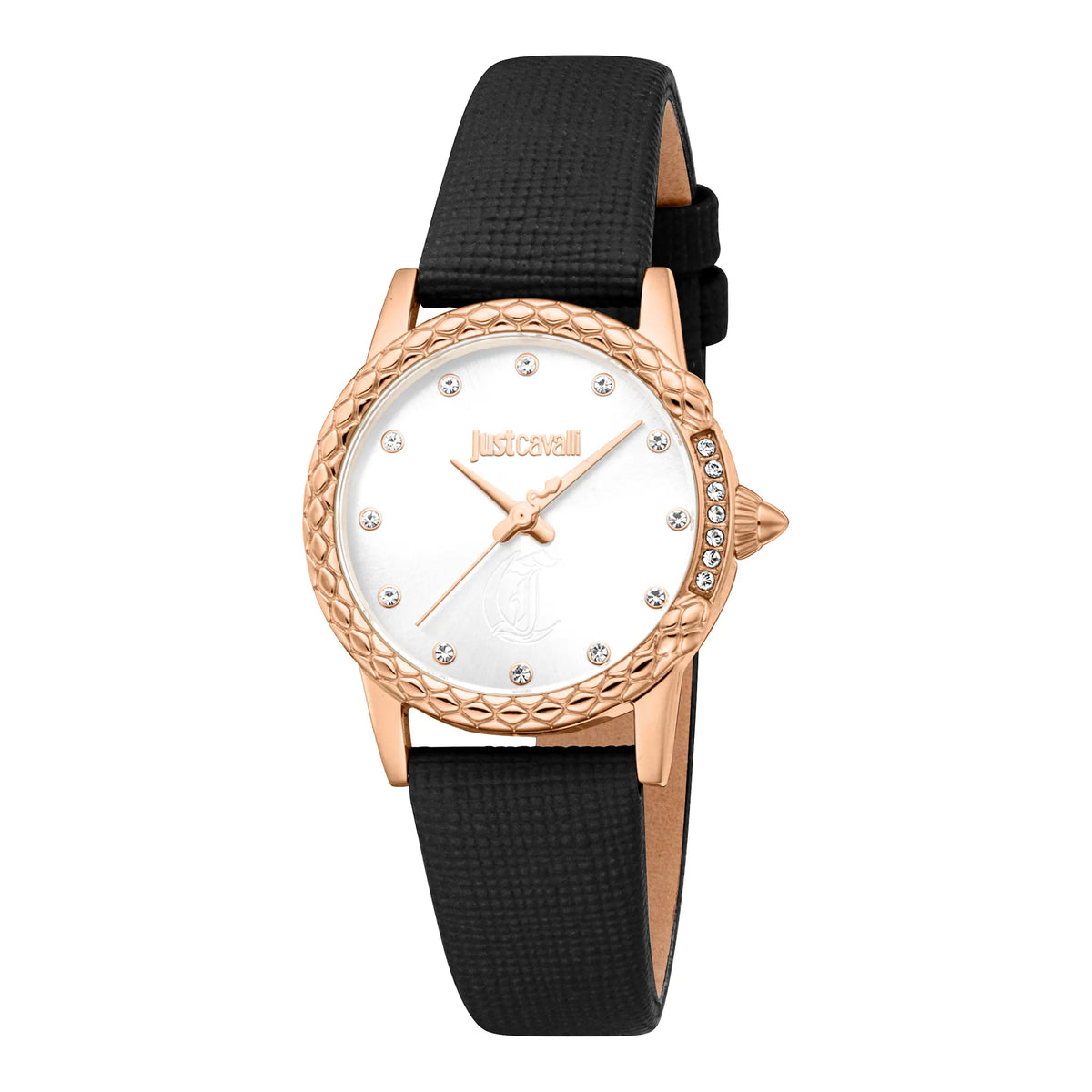 Fiorenza Snake Leather Black RG Silver