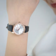Fiorenza Snake Leather Black RG Silver