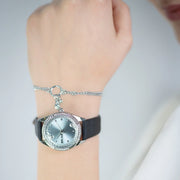 Vittoria Glam Leather Black Light Blue