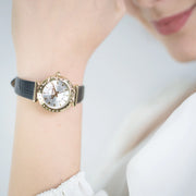 Stella Snake Leather Black YG Silver