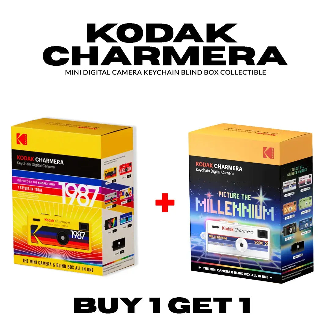 Kodak Charmera Digital Camera Keychain Blind Box Collection – Standard & Millennium Edition | Pack of 2