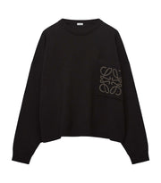 LOEWE Anagram Pocket Cotton And Viscose Sweater Black