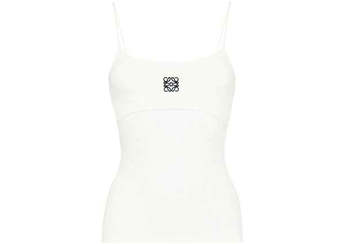 LOEWE Anagram Strappy Cotton Top White