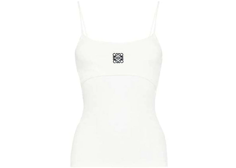 LOEWE Anagram Strappy Cotton Top White