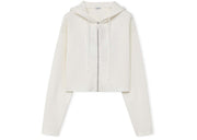 LOEWE Anagram Zip-Up Hoodie In Wool White