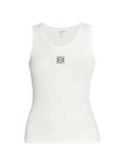 LOEWE Women's Anagram Cotton Tank Top White/Black