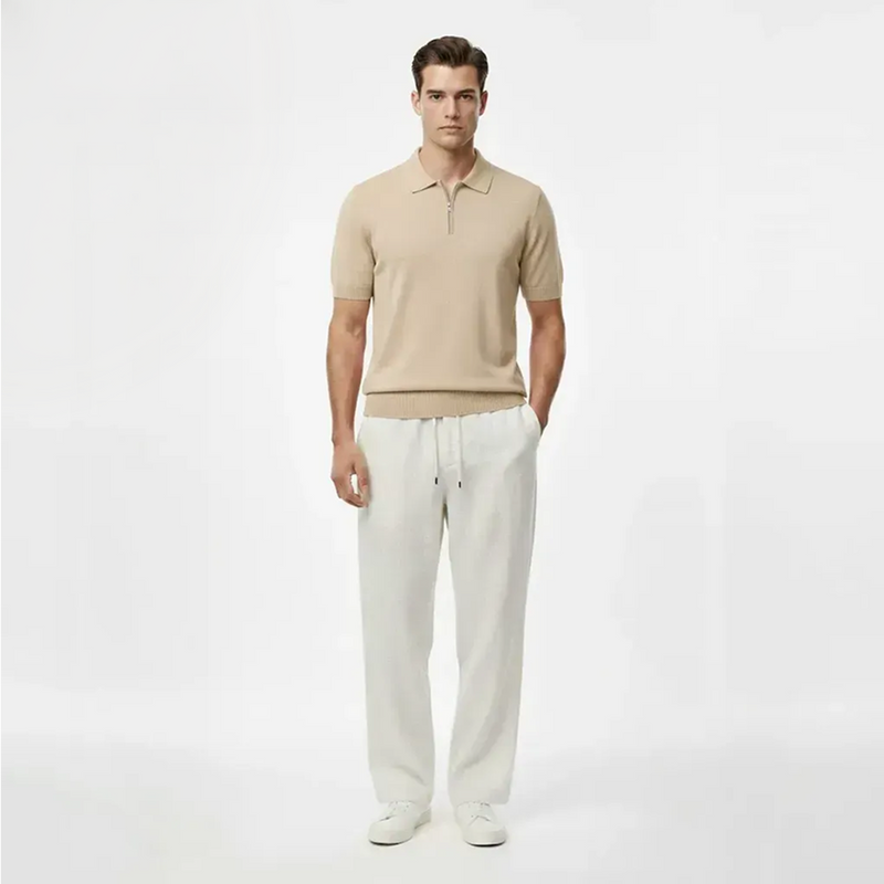 Legacy Classic Zip Polo - Oat