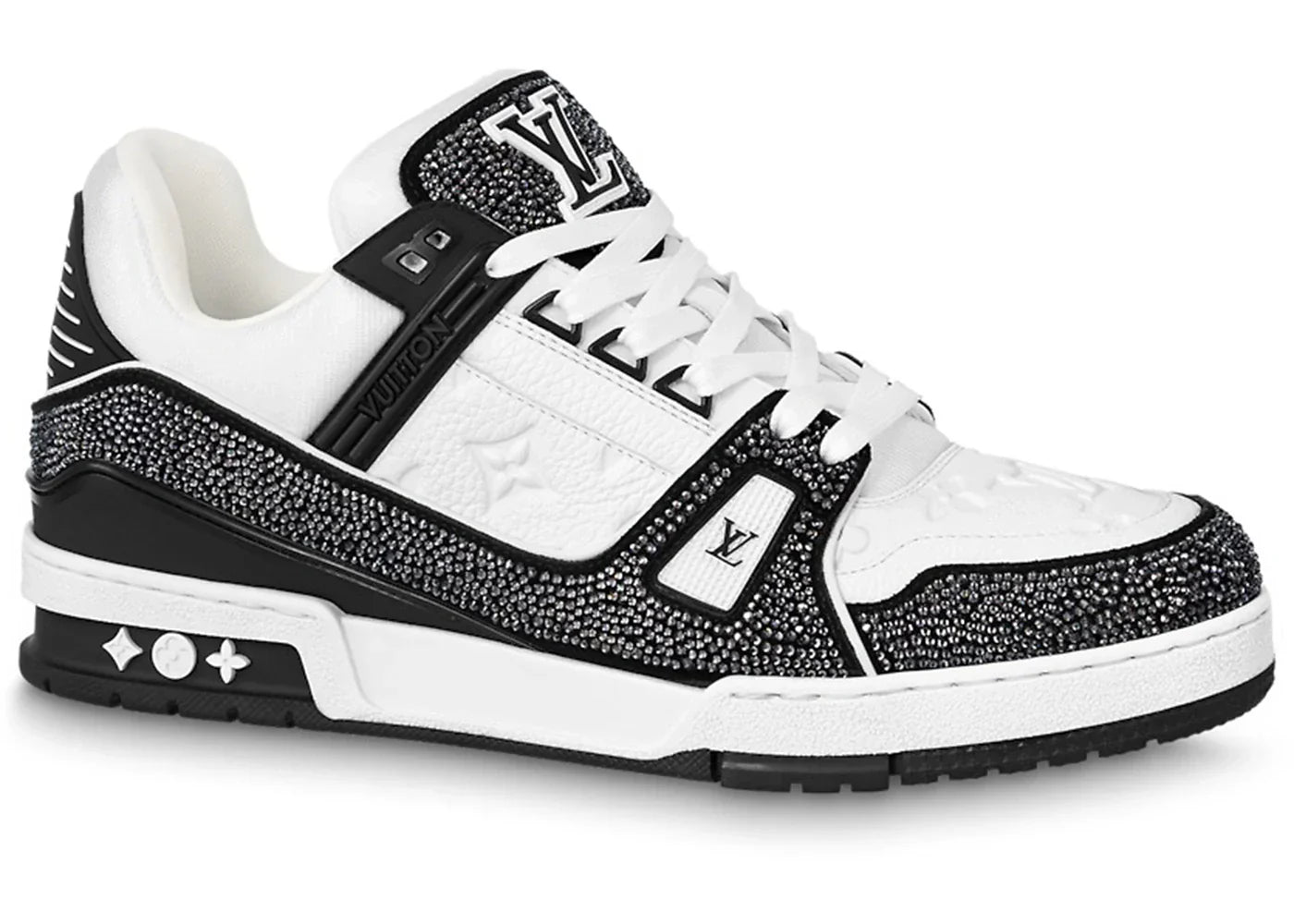 Louis Vuitton Trainer Black White Swarovski