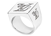 Louis Vuitton x Nigo Squared Strass Ring Silver