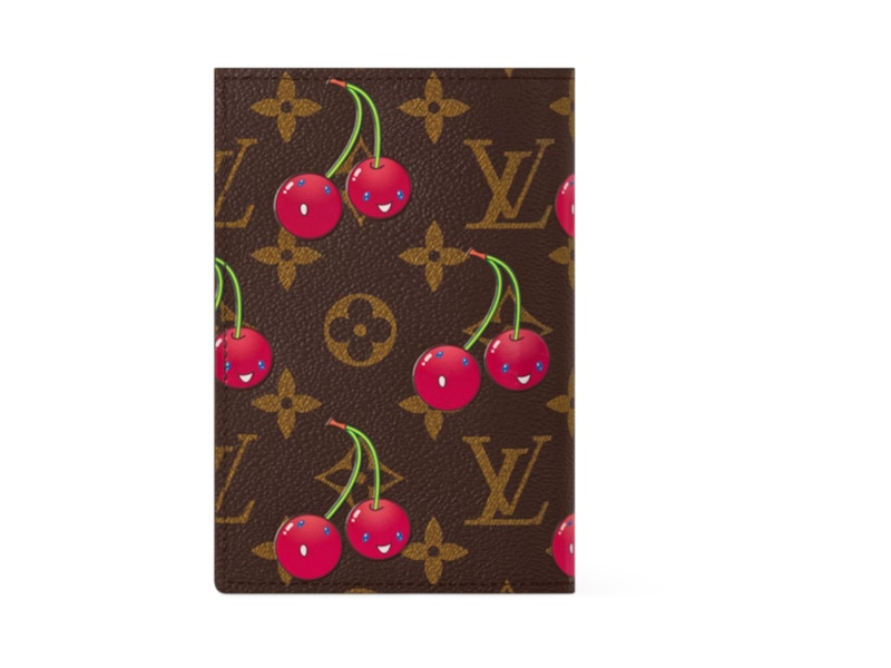 Louis Vuitton x Takashi Murakami Cherry Passport Cover Brown Monogram