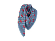 Louis Vuitton x Takashi Murakami Denim Cherry Shawl Blue Denim