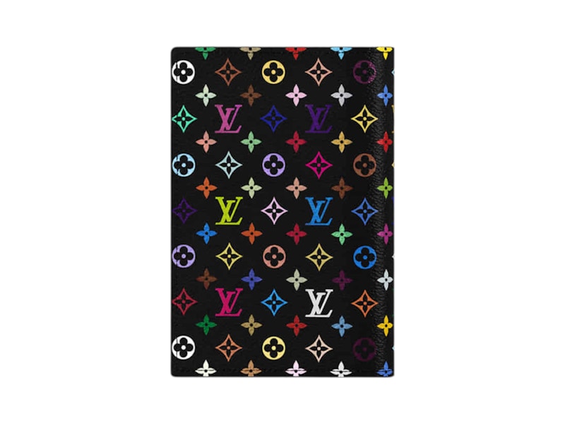 Louis Vuitton x Takashi Murakami Passport Cover Black Multicolored
