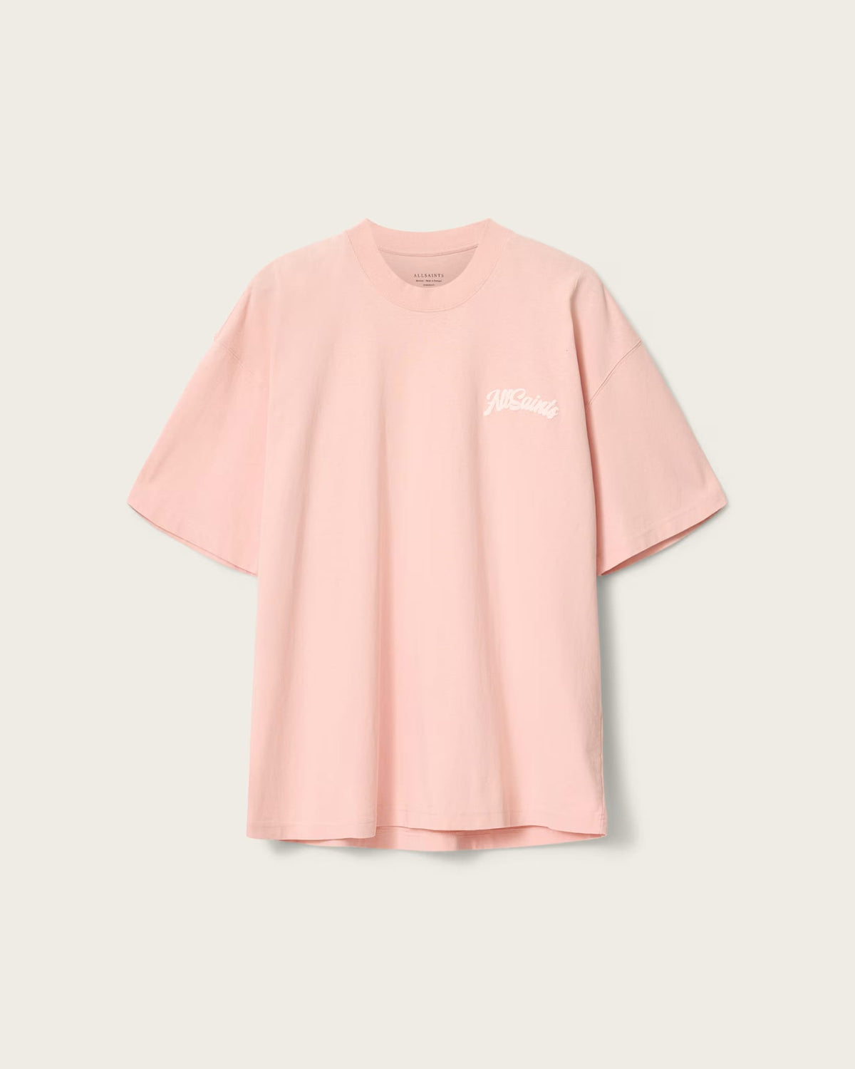 ALL SAINTS Odyssey Oversized Short Sleeve Crew T-Shirt Blushed Pink