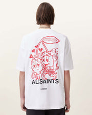 Break Up Oversized Crew Neck T-Shirt (Optic White)