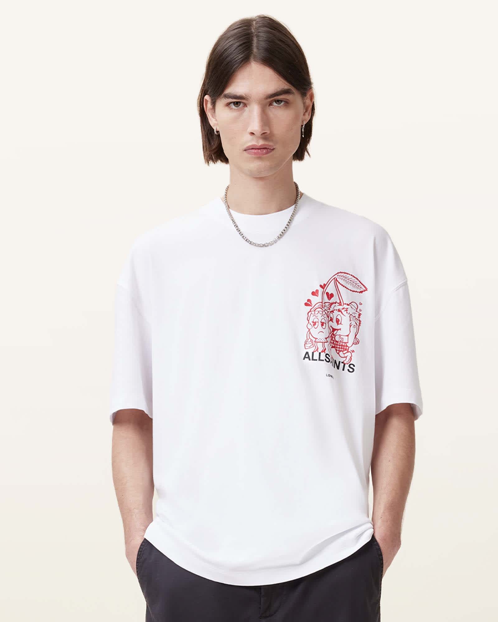 Break Up Oversized Crew Neck T-Shirt (Optic White)