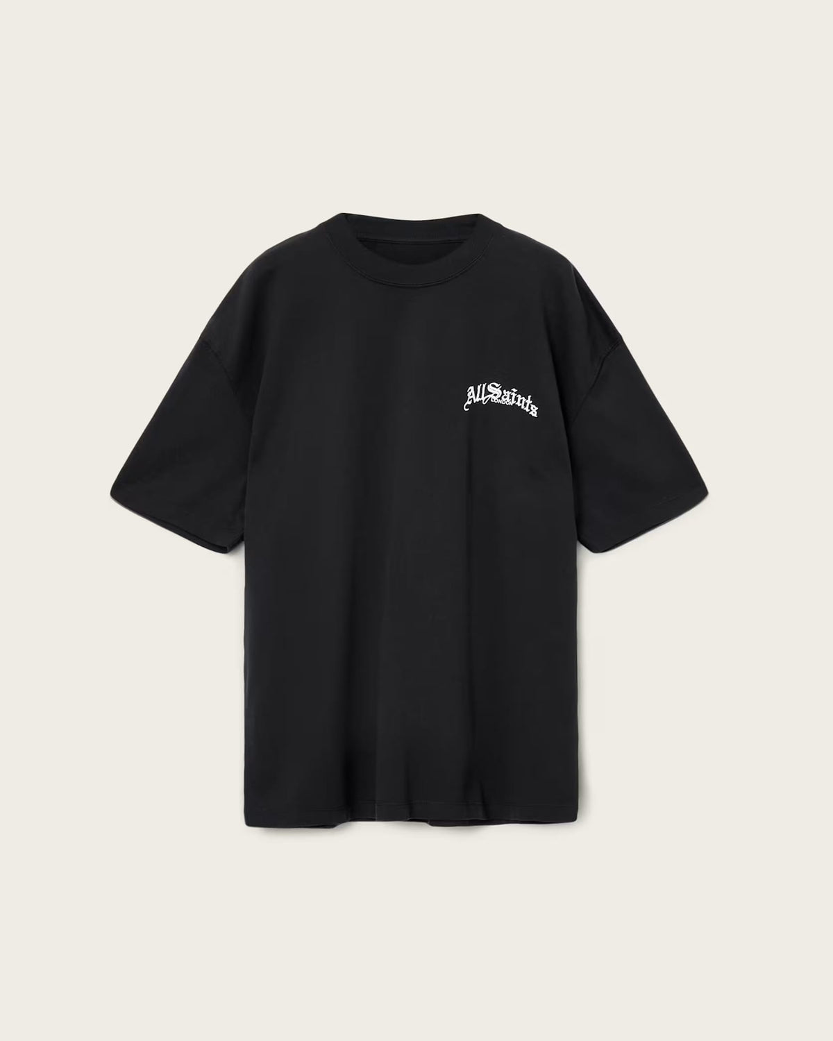 ALL SAINTS Descent Oversized Graphic Washed Black T-Shirt
