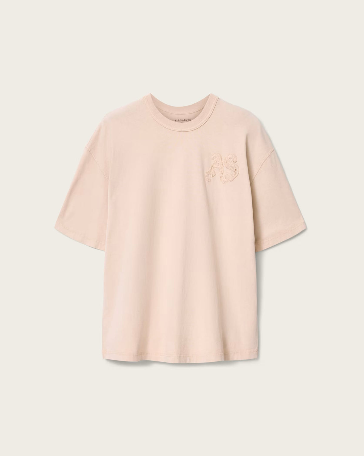 ALL SAINTS Insignia Short Sleeve Cotton Crystal Pink T-Shirt