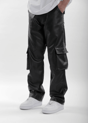 Leather Carpenter Pants - Black