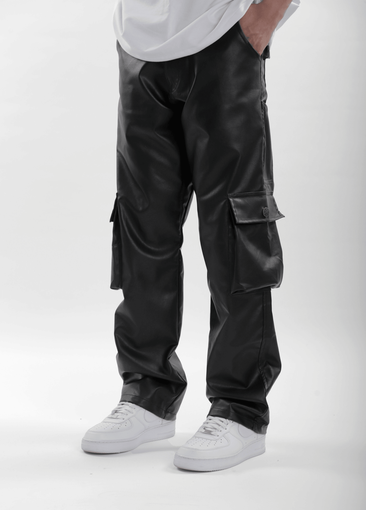 Leather Carpenter Pants - Black