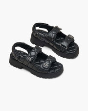 Marc Jacobs Marc Jacobs The Quilted Sunny Sandal Black Black