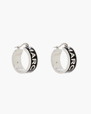 Marc Jacobs Marc Jacobs The Marc Jacobs Hoop Earrings Silver/Black Silver/black