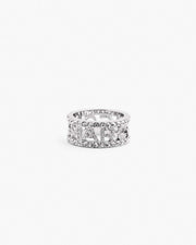 Marc Jacobs Marc Jacobs The Monogram Pave Ring Silver/Crystal Silver/crystal