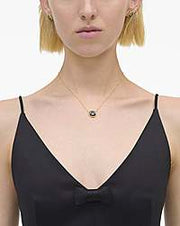 Marc Jacobs Marc Jacobs The Button Pendant Necklace Gold/Black Gold/black