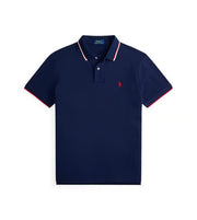 Polo Ralph Lauren Men's Custom Slim Fit Tipped Mesh Polo Shirt Newport Navy