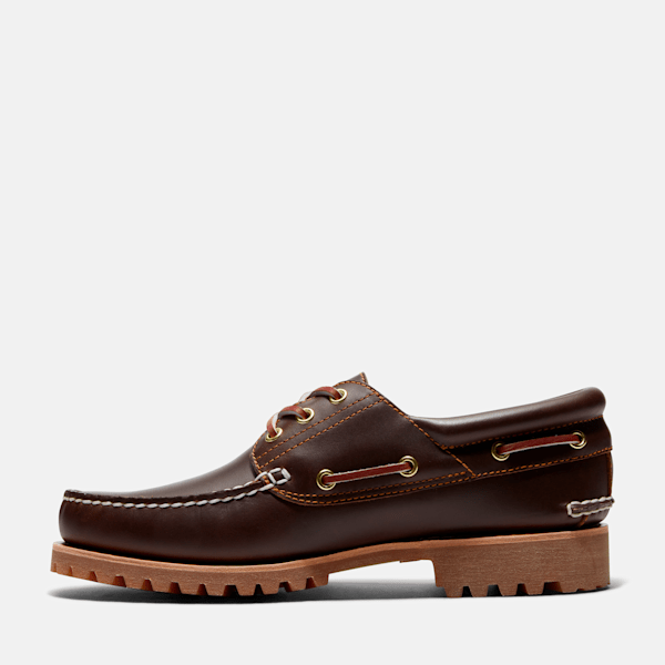 Timberland Authentic 3-Eye Lug Handsewn Boat Shoe Brown Men'S
