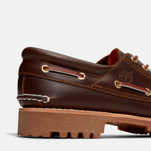 Timberland Authentic 3-Eye Lug Handsewn Boat Shoe Brown Men'S