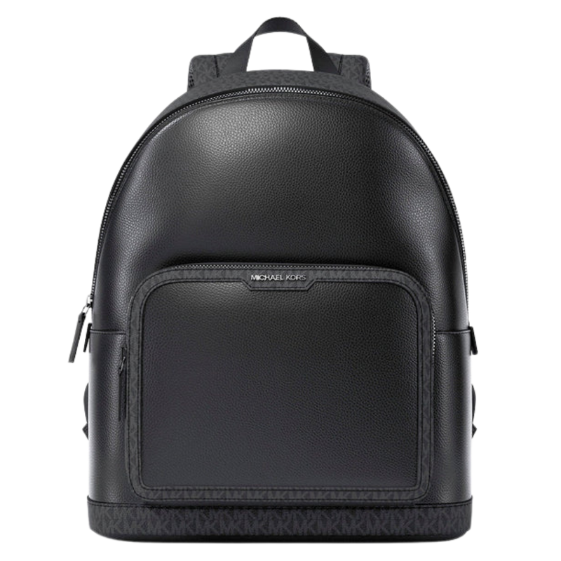 Michael Kors Cooper Medium Pebbled Leather and Signature Logo Commuter Backpack Black