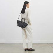 DeMellier The Midi New York leopard-effect calf hair & black smooth