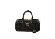 Miu Miu Arcadie Matelasse Nappa Leather Bag Black