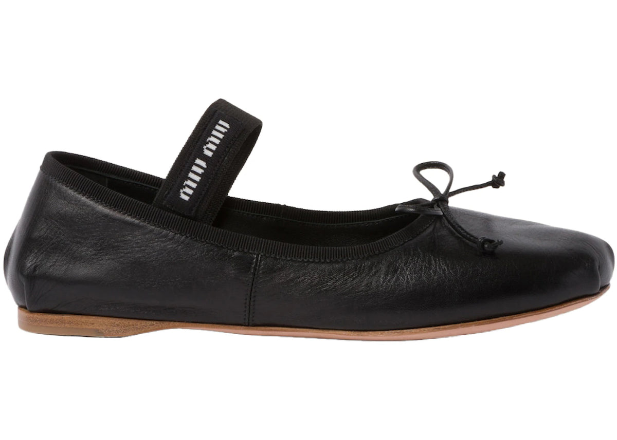 Miu Miu Ballerinas Black Leather