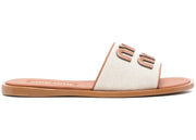 Miu Miu Canvas Sandals Naturale (Women's)